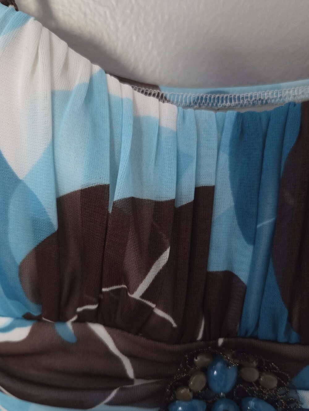 Ruby Rox Women's Blue/Brown Babydoll fairy whimsigoth party mini dress. Sz M - Picture 6 of 7